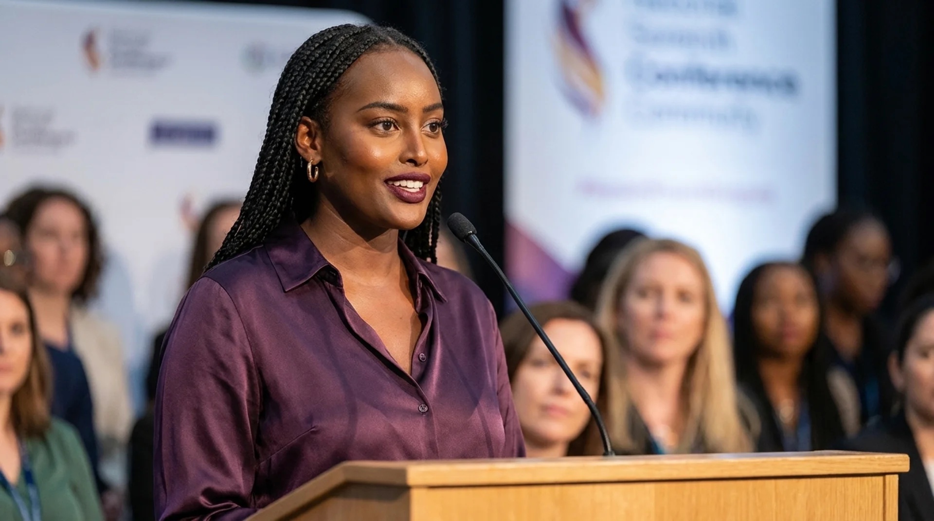 Sorrina Jolie De Noir speaking at a live event